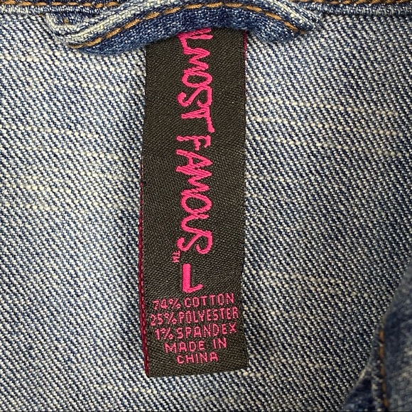 Almost Famous || Denim Jean Jacket; Size L - Picture 8 of 9